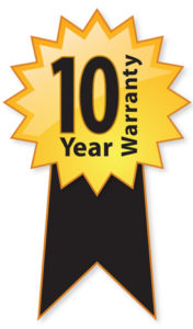 10 Year Warranty Ribbon Graphic